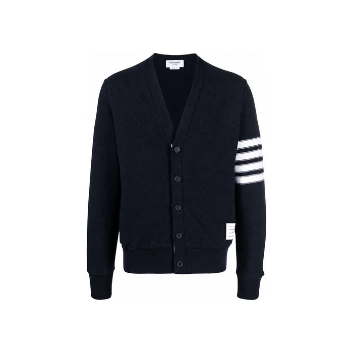 THOM BROWNE Navy Wool Cardigan Unisex