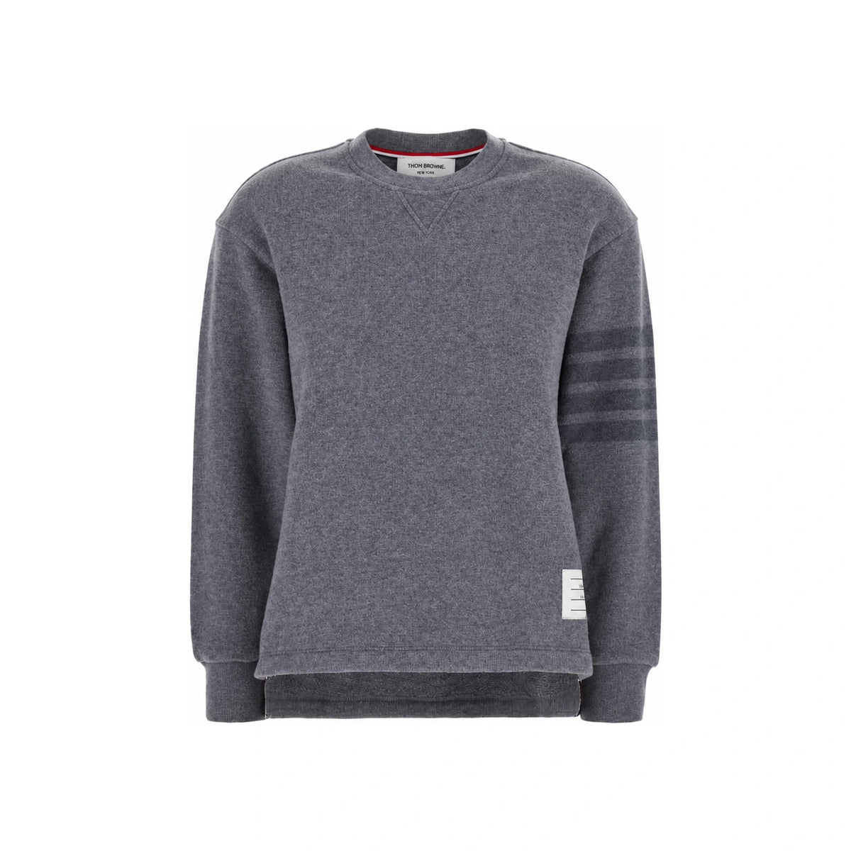 THOM BROWNE Grey Armband Stripe Women’s Crewneck Knit Sweater