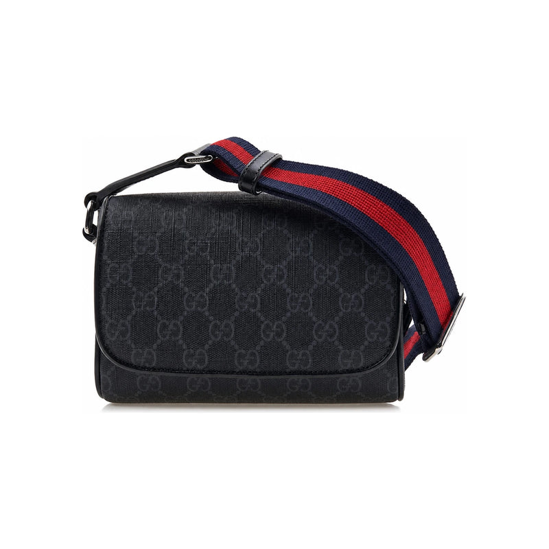 GUCCI GG Supreme Mini Crossbody Bag Black