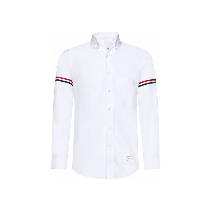 THOM BROWNE RWB Stripe Long Sleeve Oxford Shirt White Men