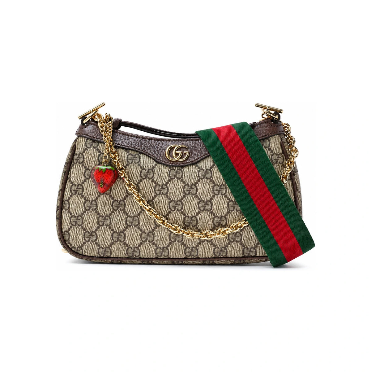 GUCCI Ophidia Small Shoulder Bag Brown Beige Canvas Leather