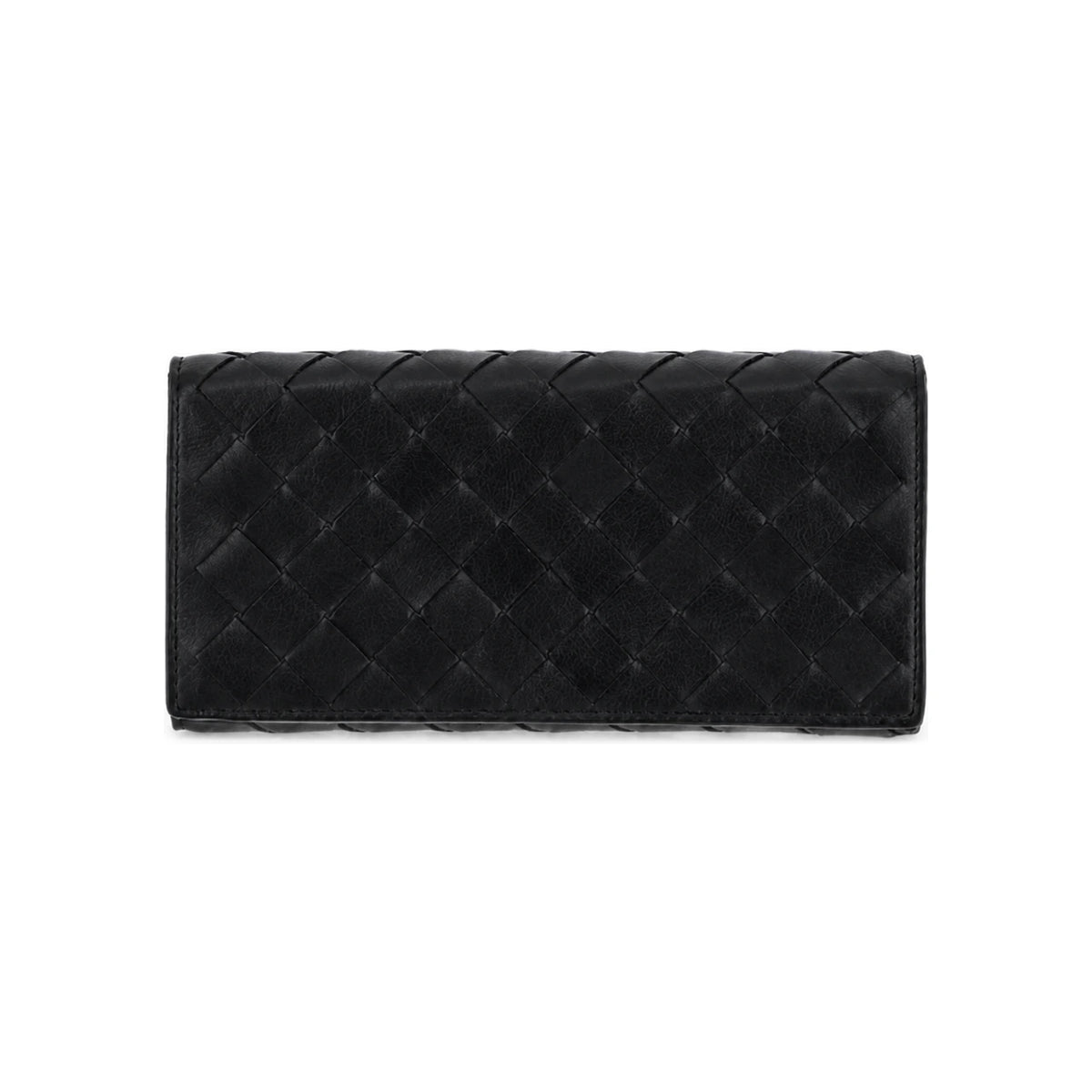 Bottega Veneta Intrecciato Leather Large Flap Long Wallet Brown