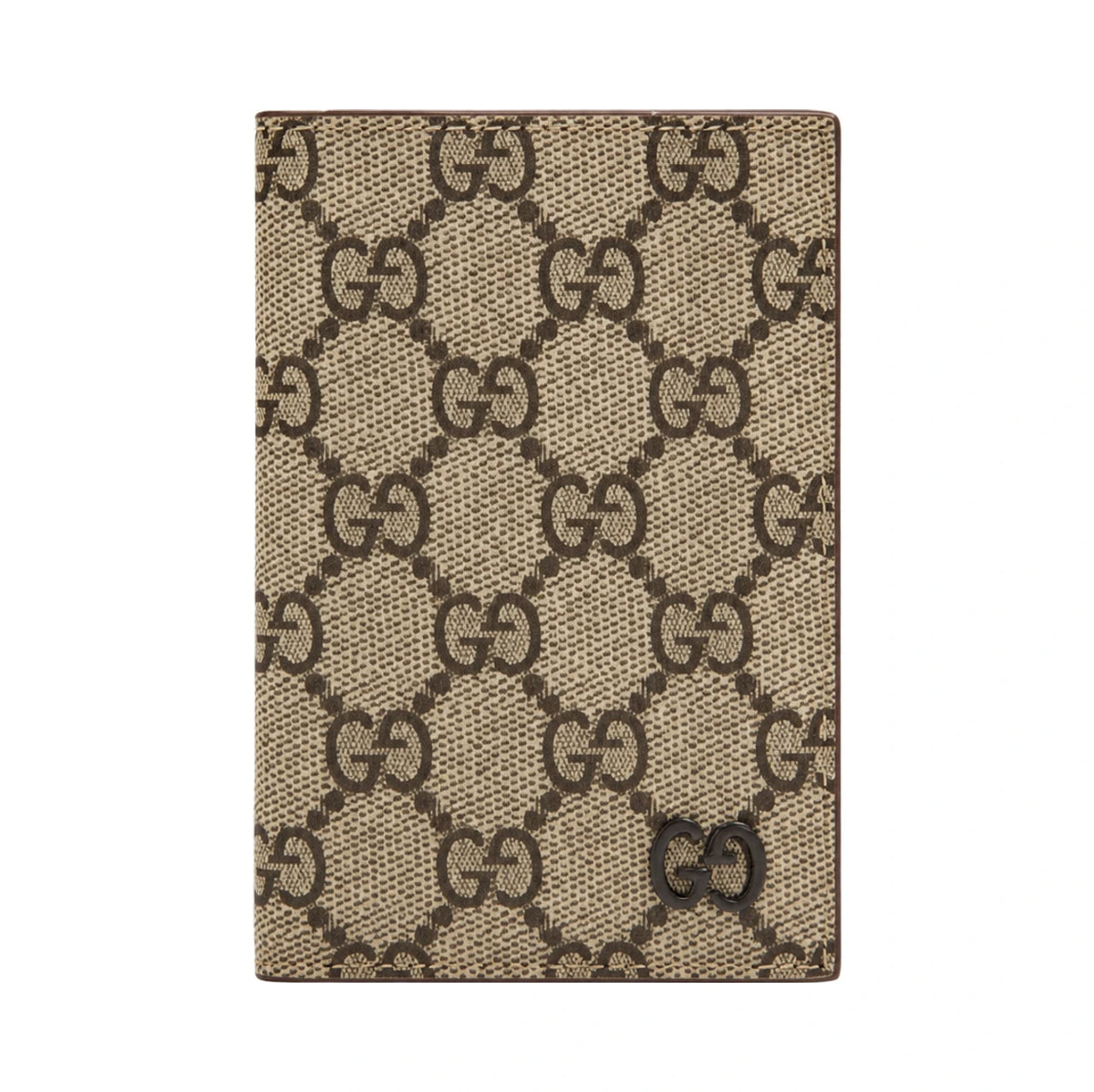 GUCCI GG Detail Long Card Case Brown Coated Canvas Card Holder