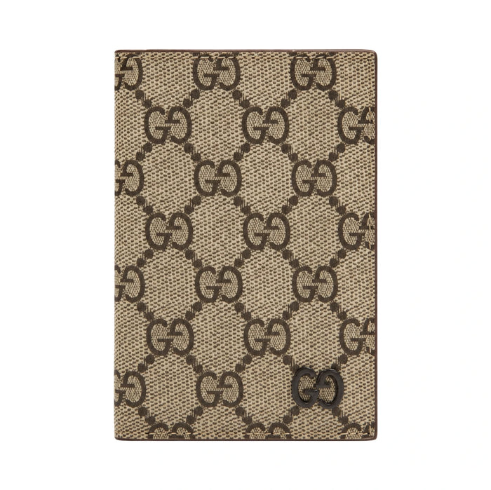 GUCCI GG Detail Long Card Case Brown Coated Canvas Card Holder