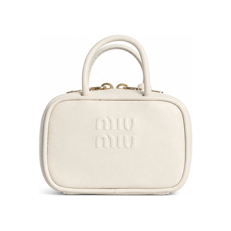 Miu Miu Micro Beau Bag White Leather Crossbody Bag