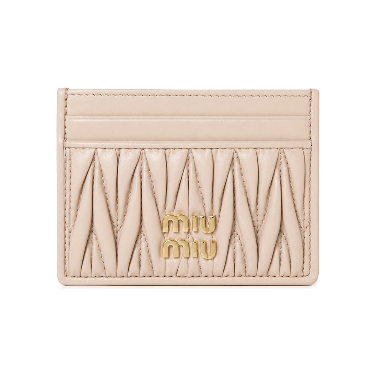 Miu Miu Matelassé Nappa Leather Card Holder Wallet for Women