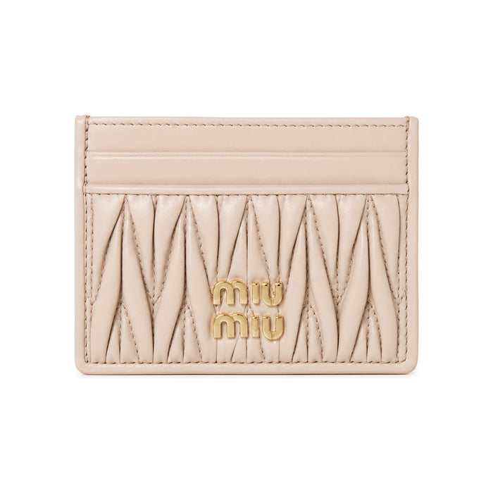 Miu Miu Matelassé Nappa Leather Card Holder Wallet for Women