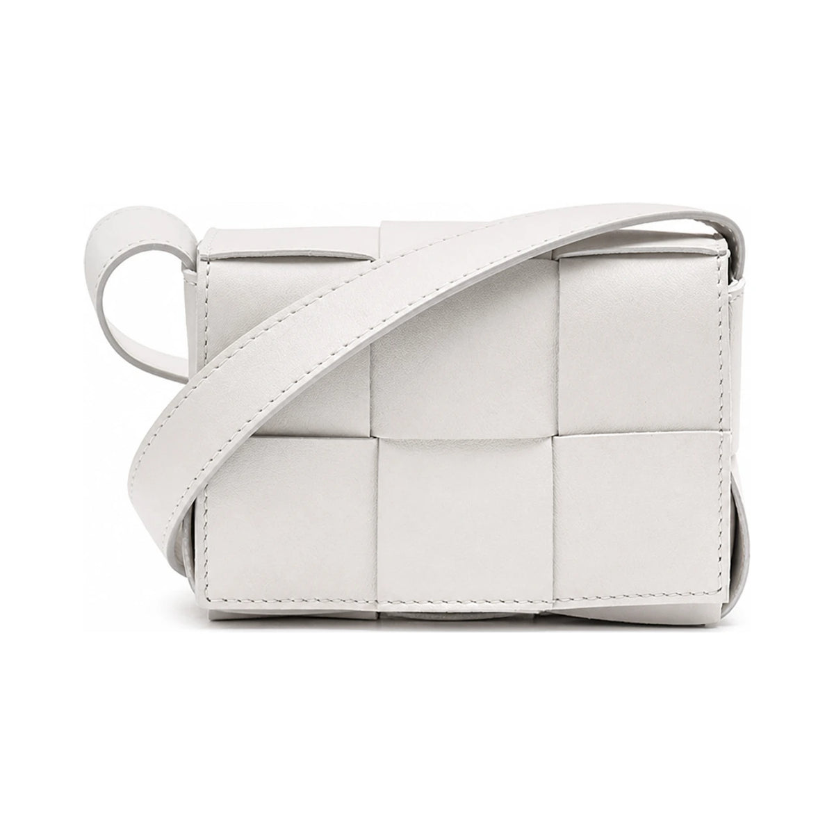 Bottega Veneta Intrecciato Mini Cassette Leather Shoulder Bag Black