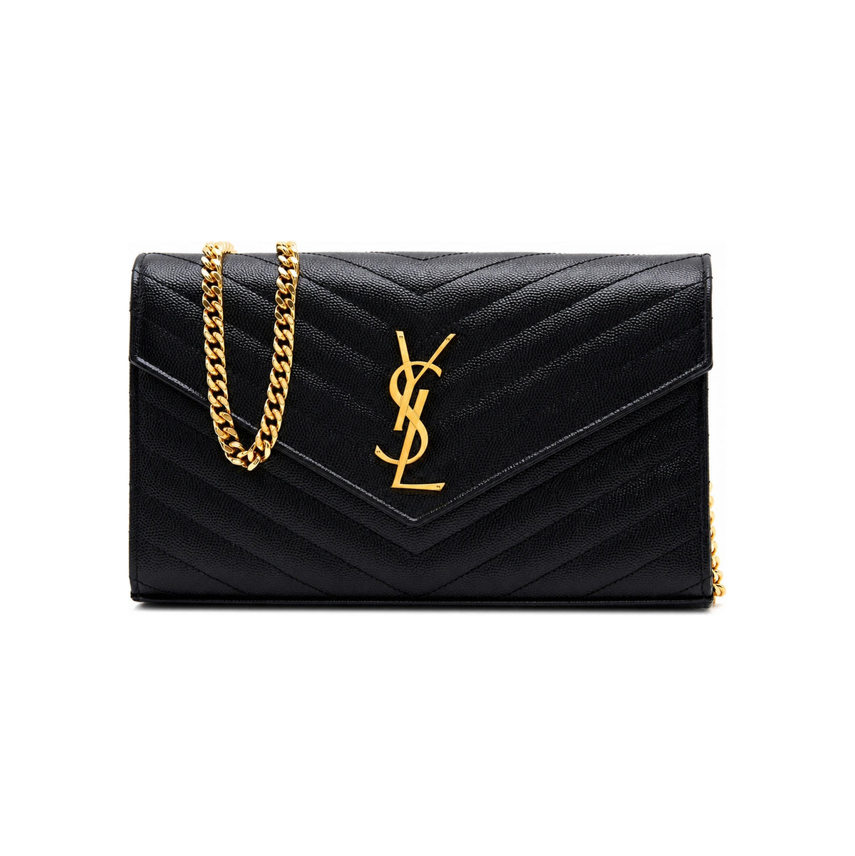 Saint Laurent Matelassé Gold-Tone Chain Shoulder Bag 377828 BOW01 1000