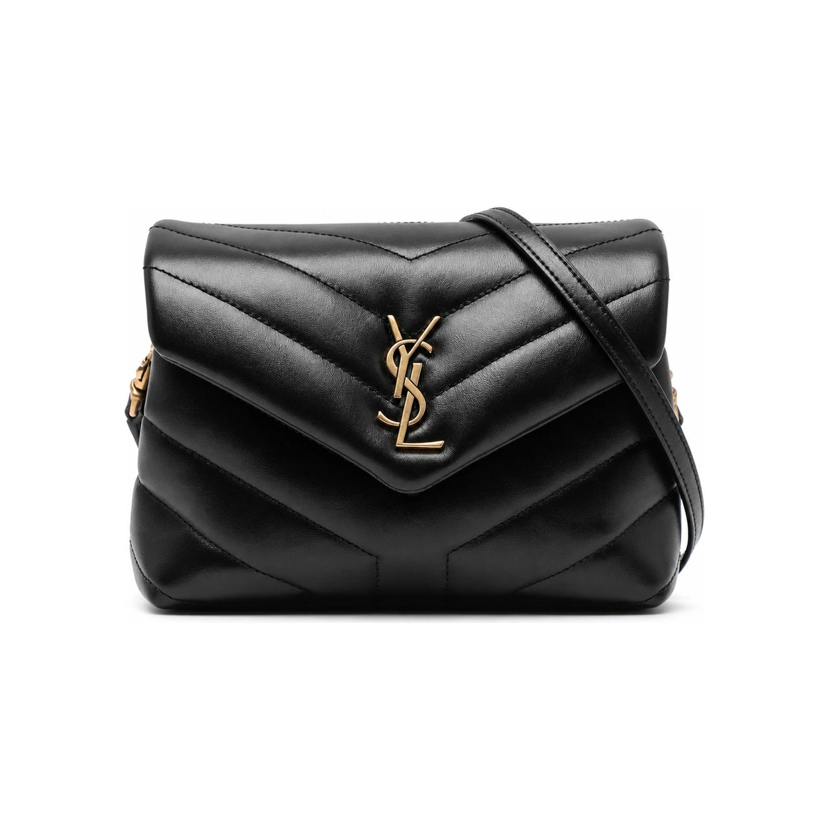Saint Laurent Loulou Toy Quilted Leather Shoulder Bag Black Sm 678401 DV707 1000
