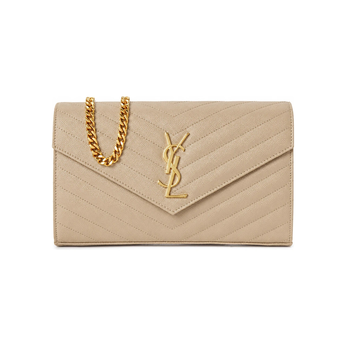 Saint Laurent Cassandra Chain Shoulder Bag for Women Brown Leather