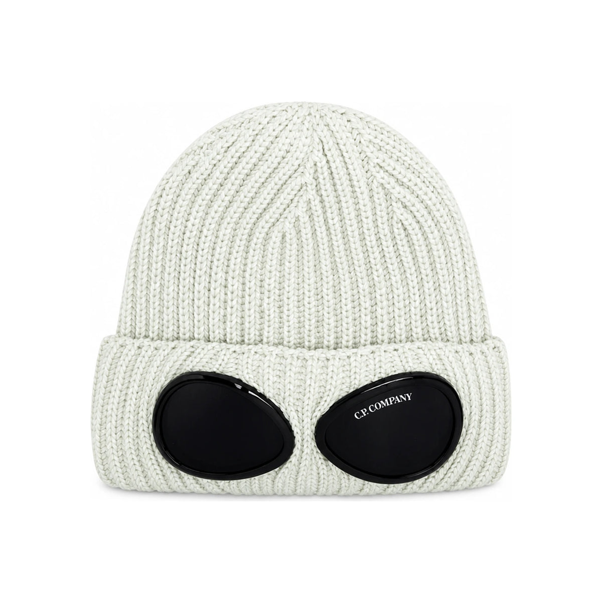 CP Company Signature Goggle Wool Beanie Light Khaki Gray