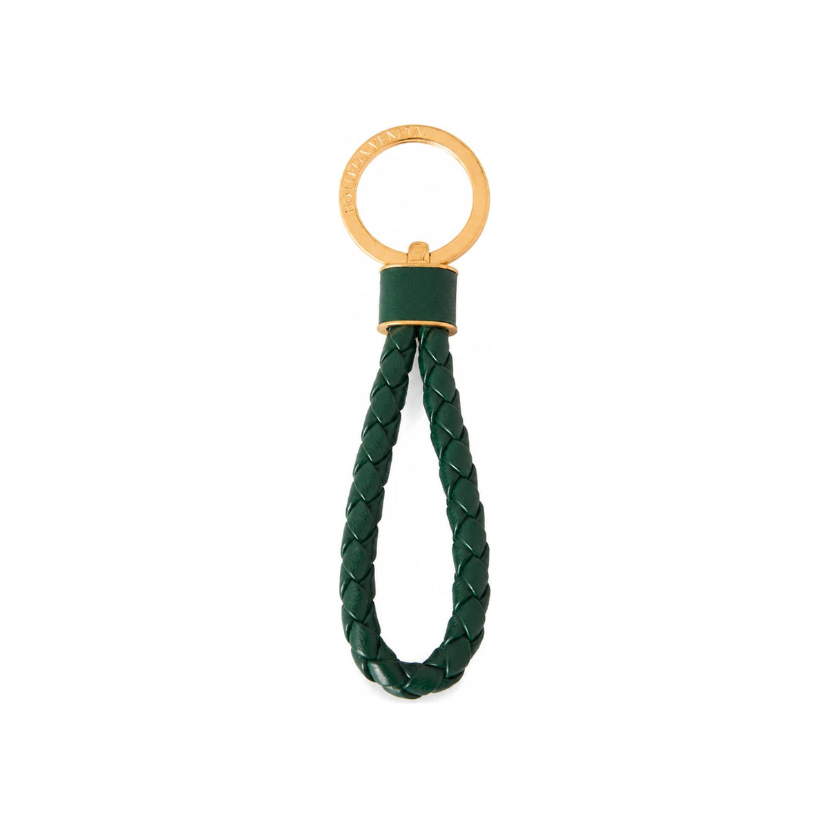 Bottega Veneta Intrecciato Leather Keyring Green Keychain