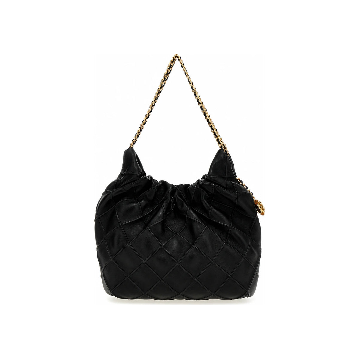 Tory Burch Fleming Mini Hobo Bag Black Leather Shoulder Bag 162451 001