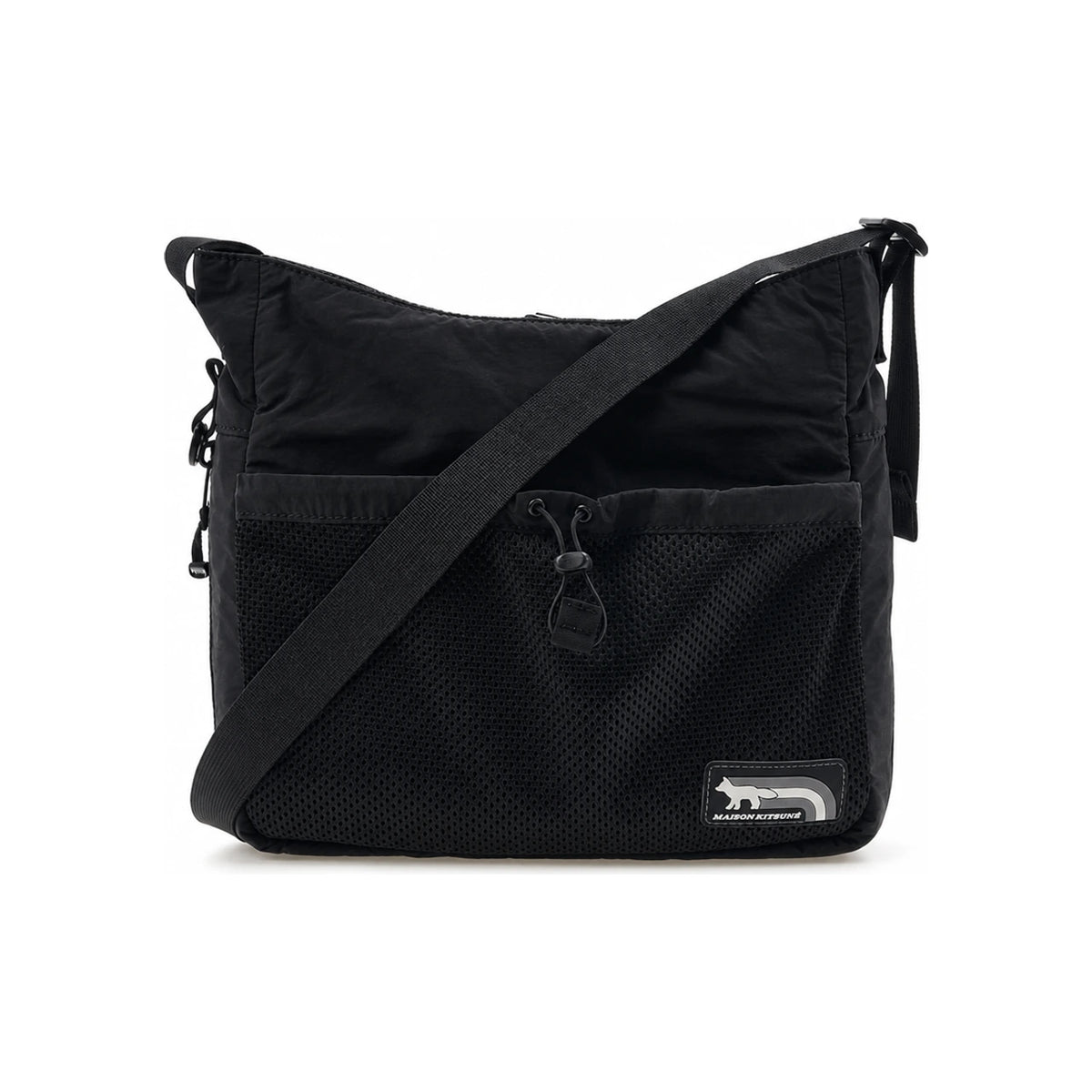 Maison Kitsune Flash Fox Messenger Bag Black Crossbody