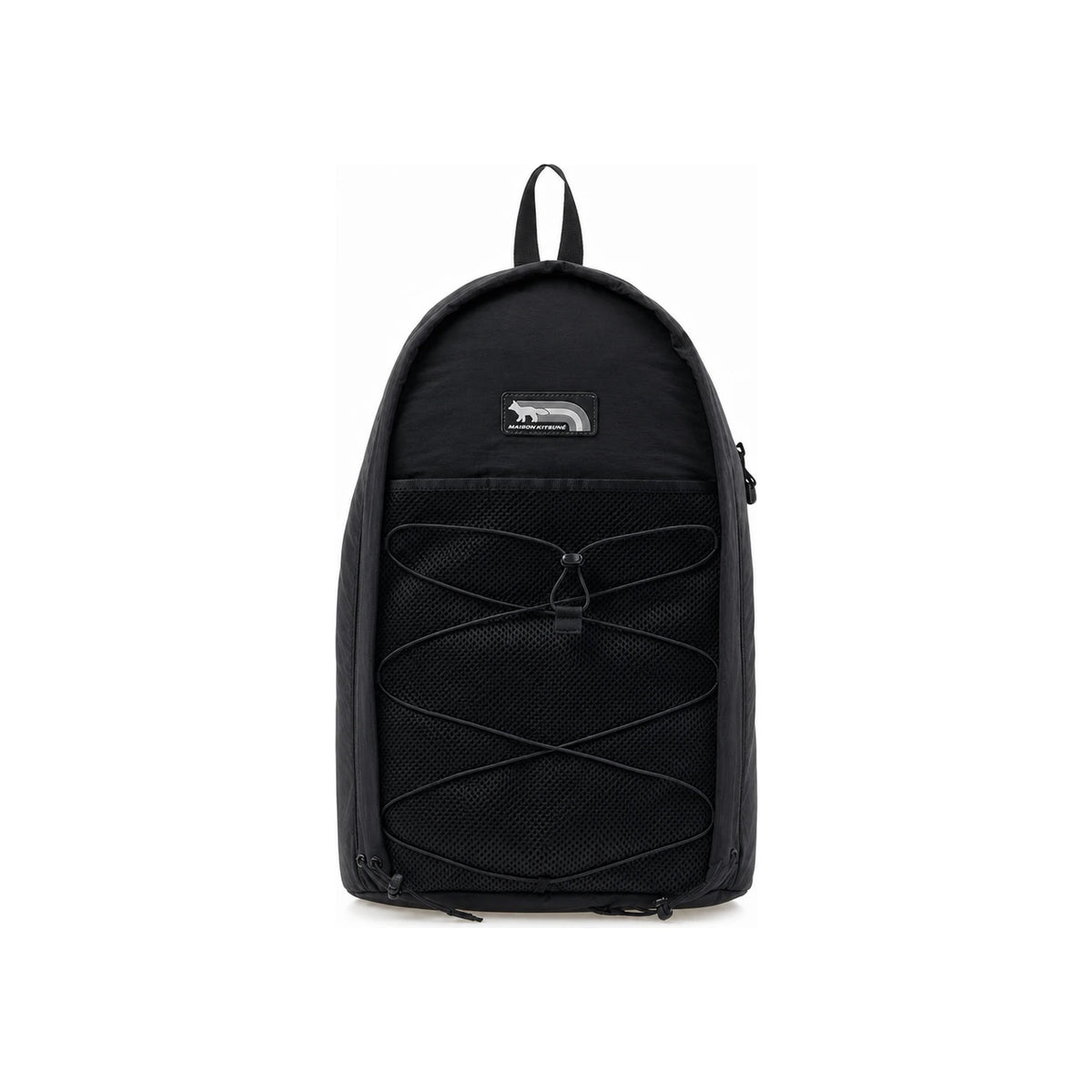 Maison Kitsune Flash Fox Logo Backpack Unisex Black Nylon NM05170WQ4034 P199