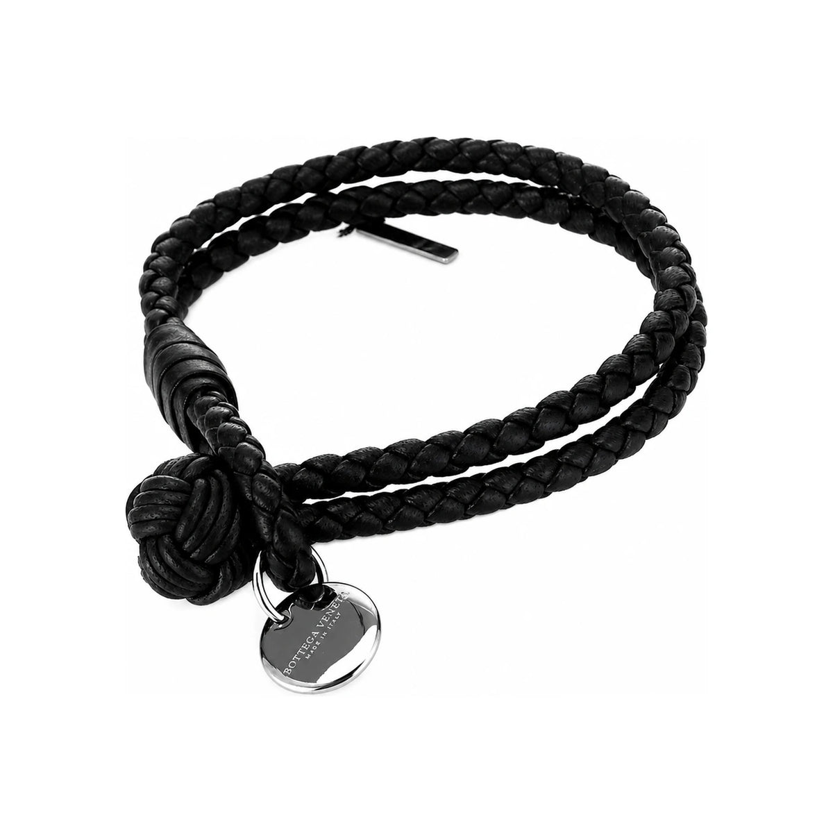 Bottega Veneta Intrecciato Nappa Leather Bracelet Black