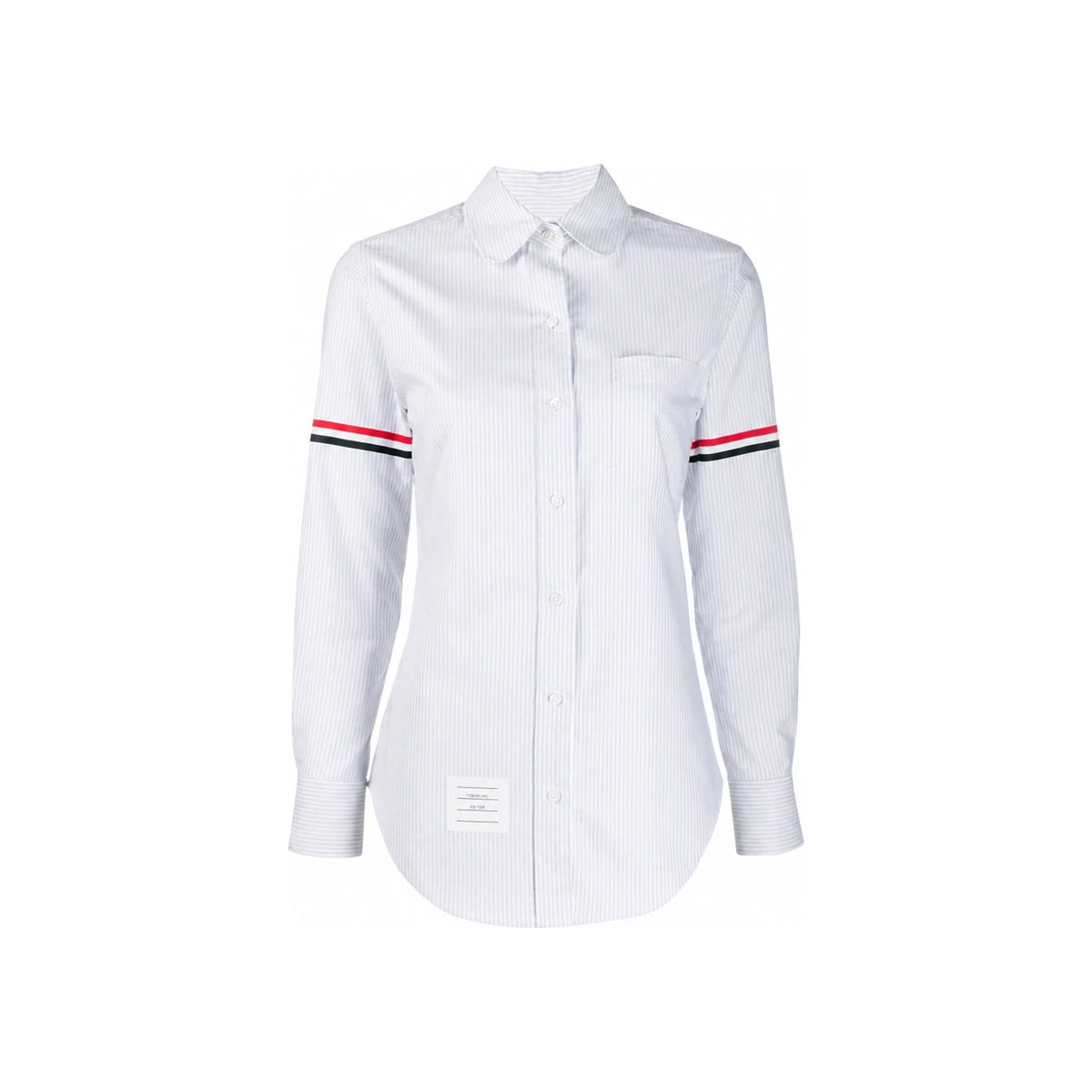 THOM BROWNE Classic Stripe Oxford Armband Round Collar Shirt