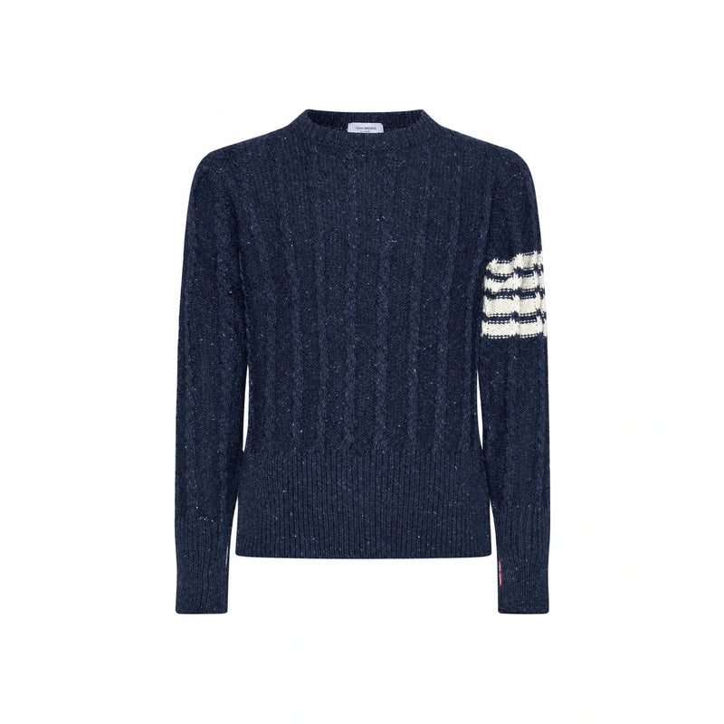 THOM BROWNE Twist Cable Knit Crewneck Sweater MKA469B Y1506 424
