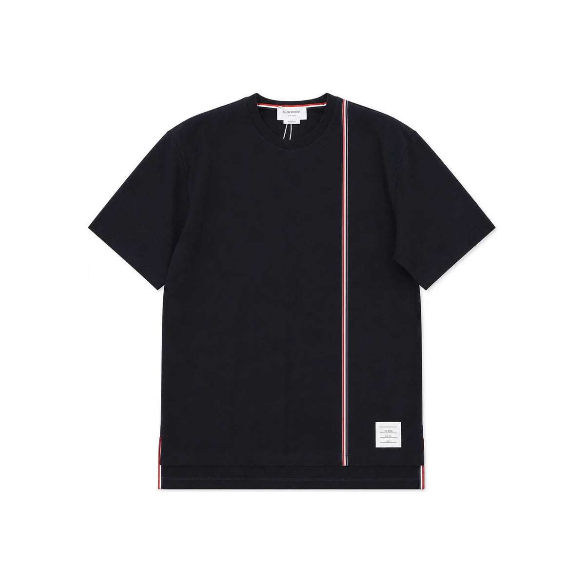 THOM BROWNE Men's T-Shirt Navy Cotton Crewneck Tee