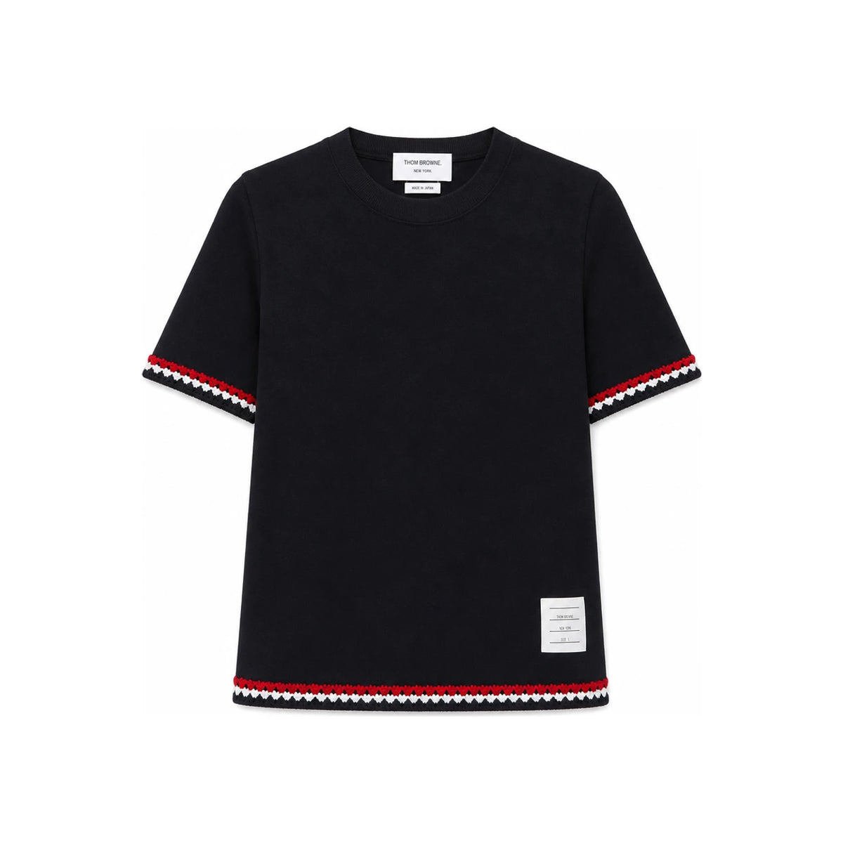 THOM BROWNE Women’s A-Line Short Sleeve T-Shirt Navy