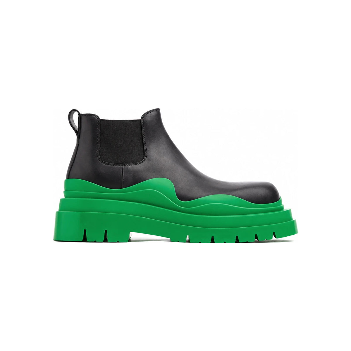 Bottega Veneta Tire Ankle Chelsea Boots Men Leather Black