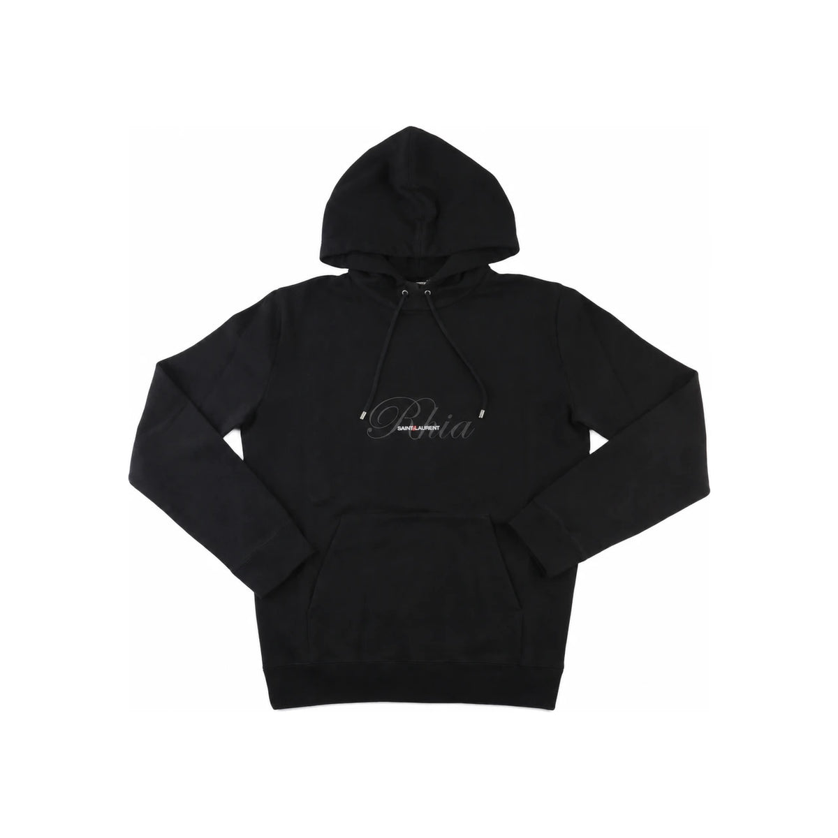 Saint Laurent Logo Print Women’s Hooded Sweatshirt Black Cotton