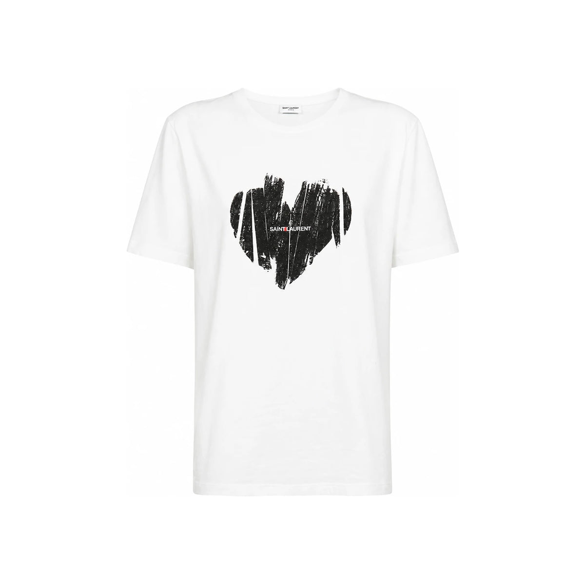 Saint Laurent Heart Graphic Cotton T-Shirt White