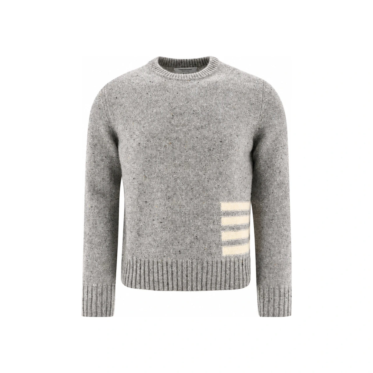 THOM BROWNE Donegal Intarsia Diagonal Stripe Crewneck Knit Sweater