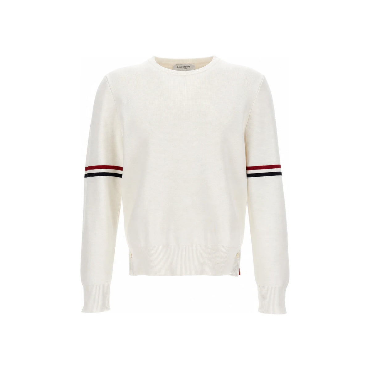THOM BROWNE Milano Stripe Sleeve Crewneck Knit Sweater MKA326A Y3001 100