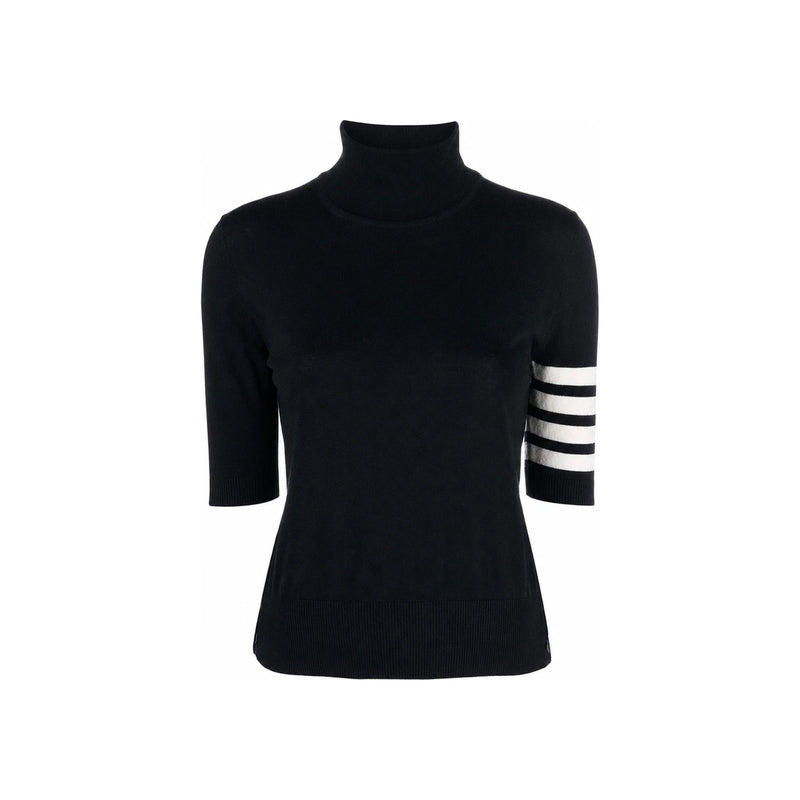 THOM BROWNE Women’s Merino Wool 4-Bar Turtleneck Sweater Navy