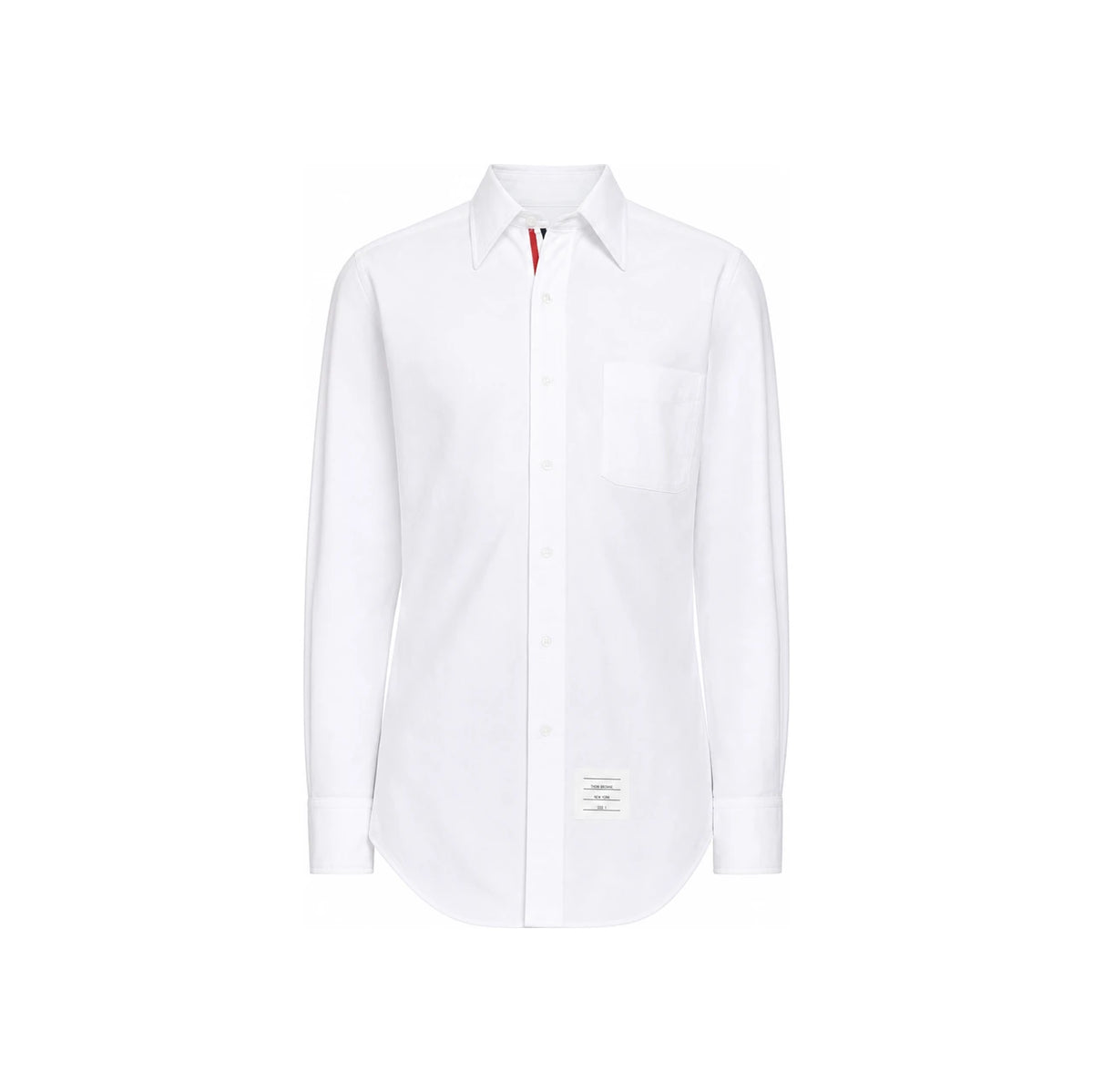 THOM BROWNE Hidden RWB Trim Classic Oxford Long-Sleeve Shirt White