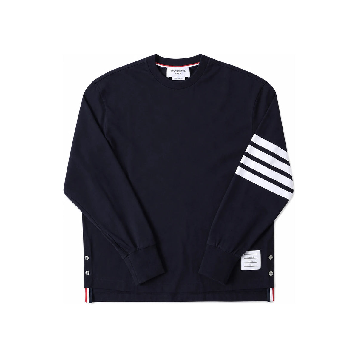 THOM BROWNE Women’s Long Sleeve T-Shirt Navy Cotton