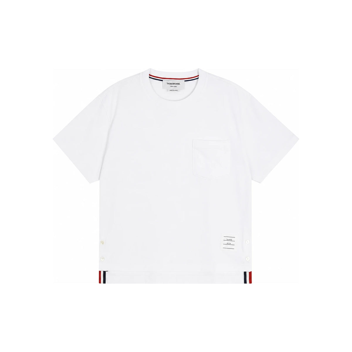 THOM BROWNE Jersey Boxy Pocket Short-Sleeve T-Shirt White