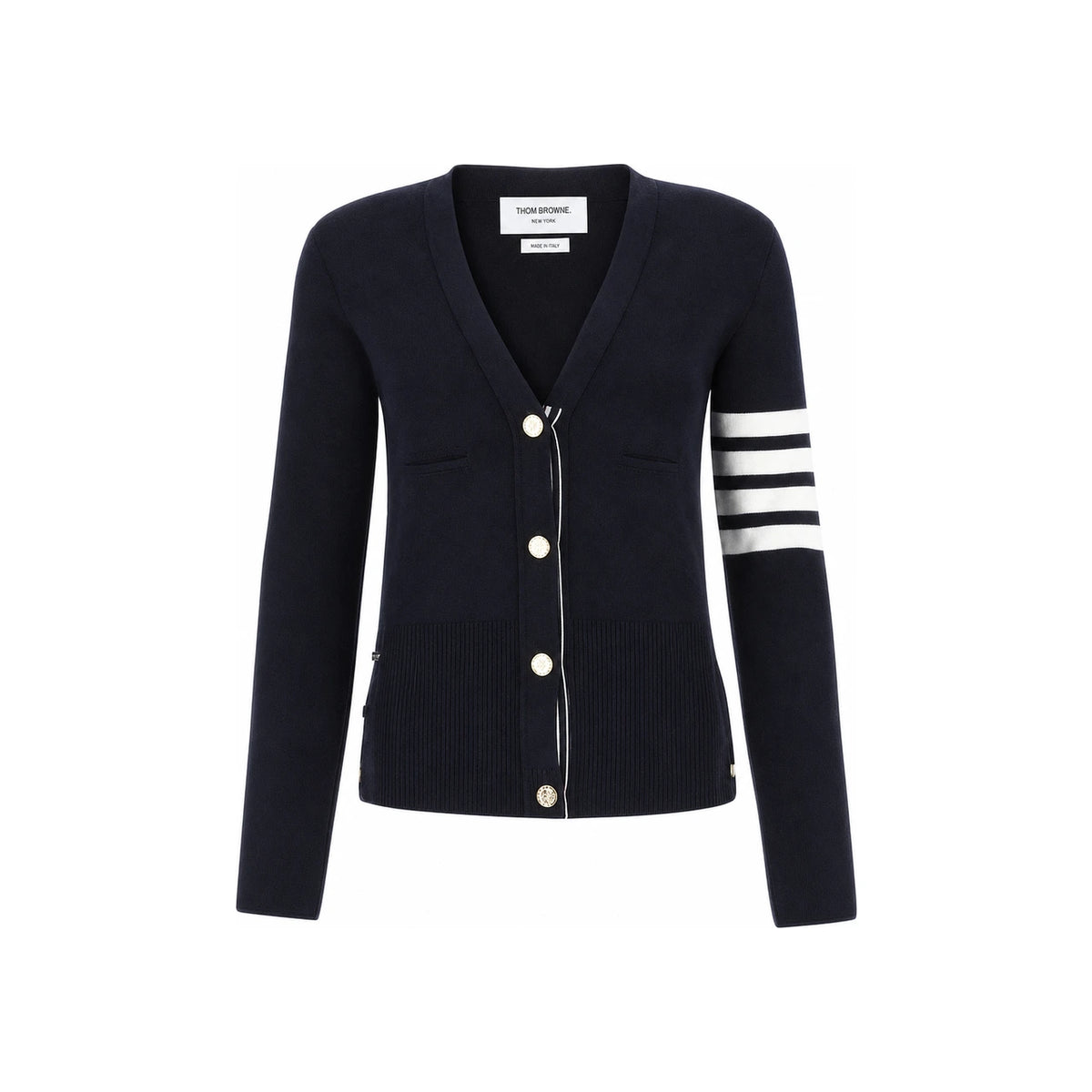 THOM BROWNE 4-Bar Milano Stitch Cardigan Navy Women’s