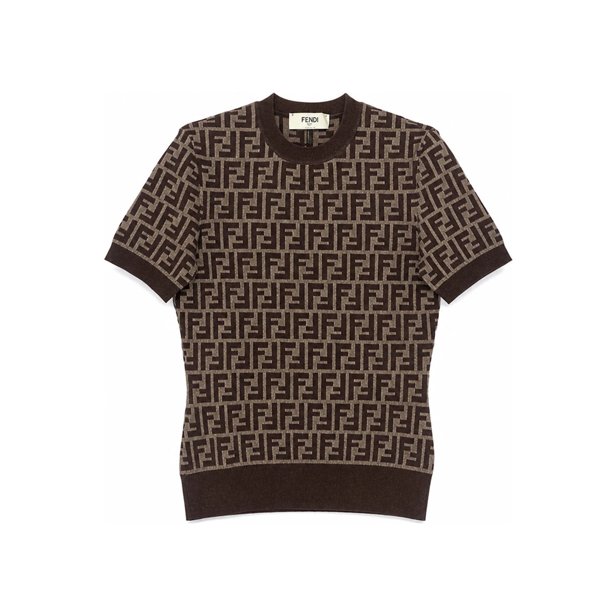 FENDI FF Logo Cotton Round Neck Sweater