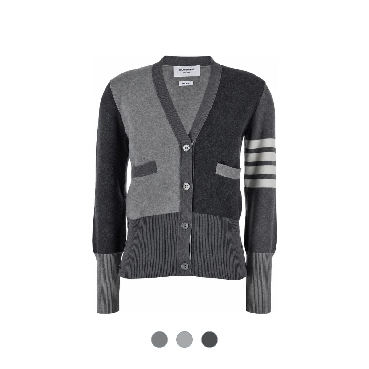 THOM BROWNE Fun Mix 4-Bar Cotton Women’s Cardigan