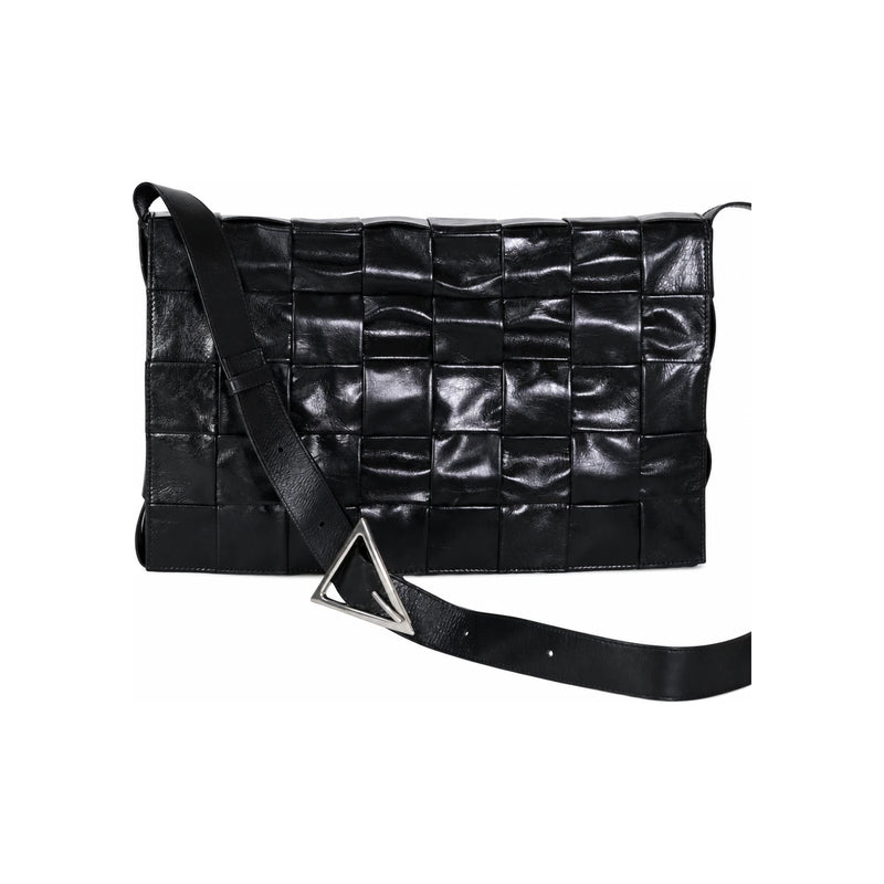 Bottega Veneta Black Leather Cassette Crossbody Bag for Men