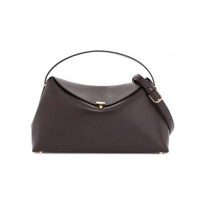 Toteme T-Lock Top Handle Tote Crossbody Bag Bark Leather