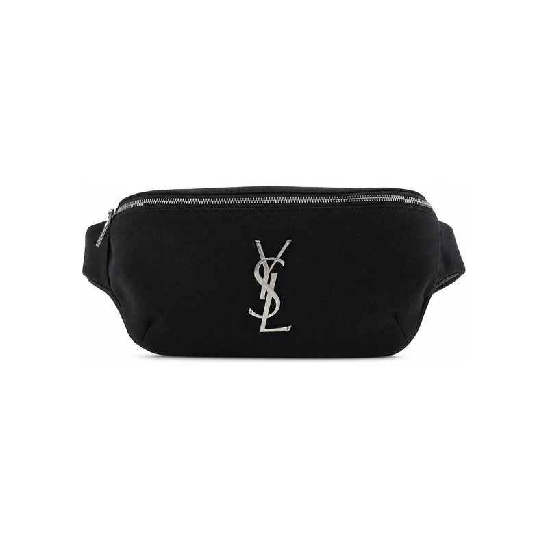 Saint Laurent Monogram Logo Black Belt Bag Men's Hip Pack 590076 GIV6E 1000