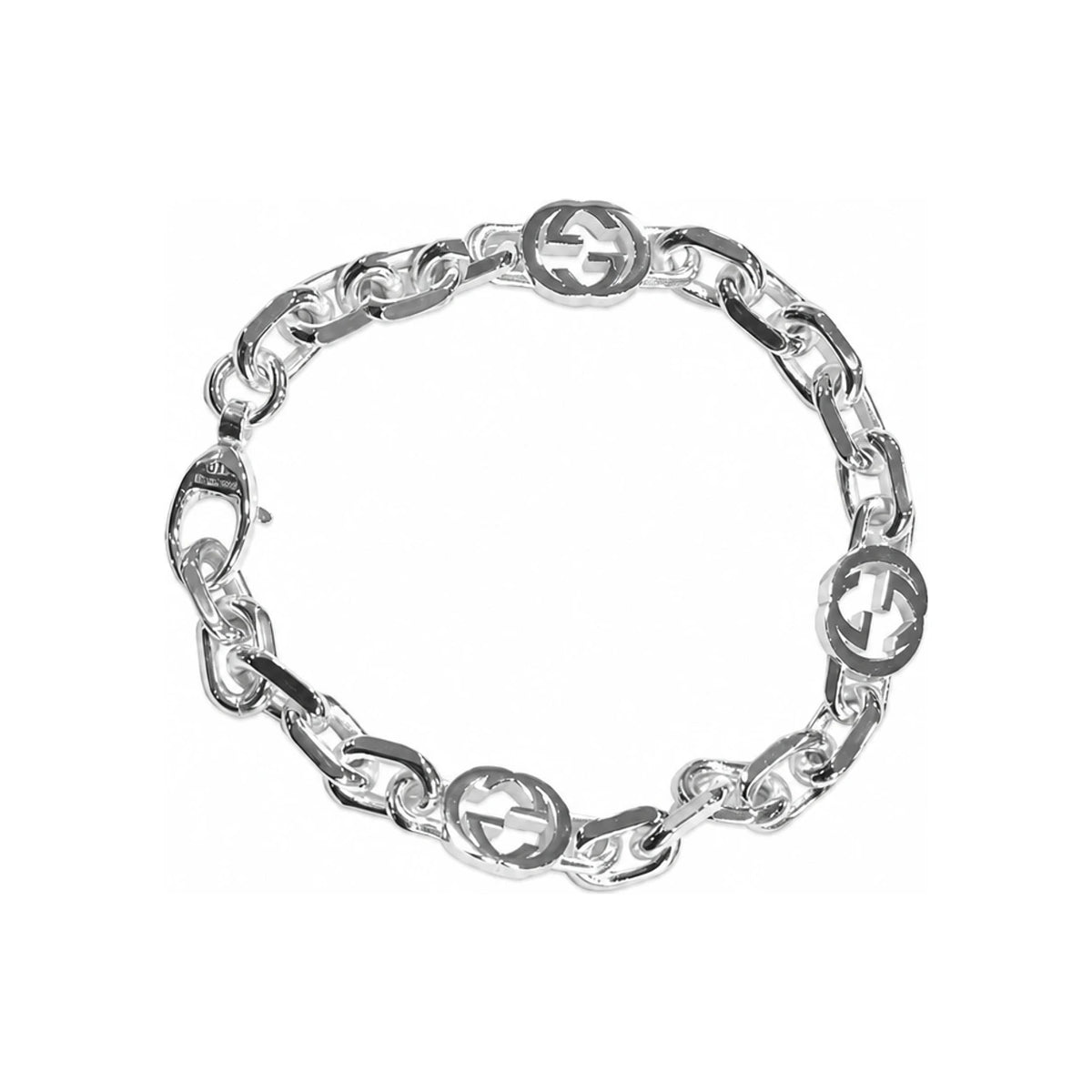 GUCCI Interlocking Silver Bracelet 620798 J8400 8106