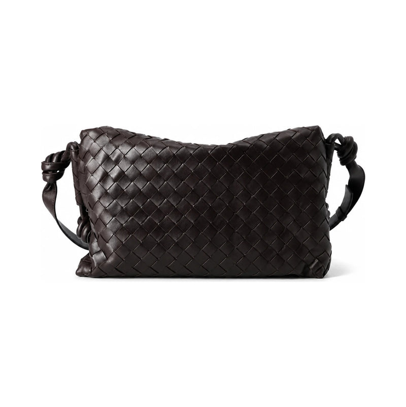 Bottega Veneta Intrecciato Medium Loop Crossbody Bag Brown Leather