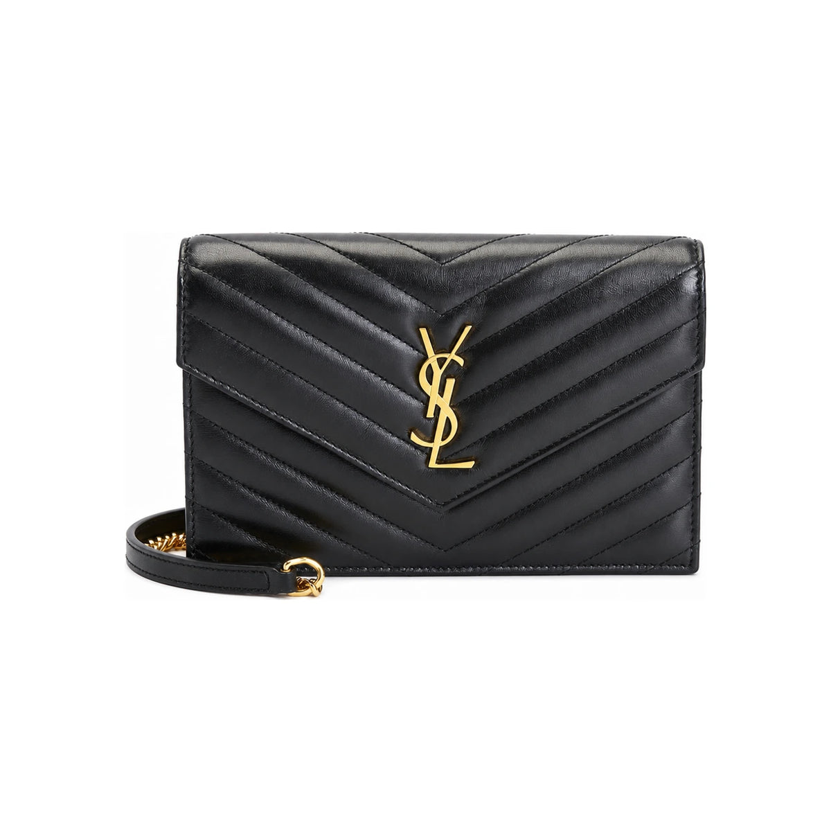 Saint Laurent Cassandre Chevron Quilted Chain Shoulder Bag 742920 AAA44 1000
