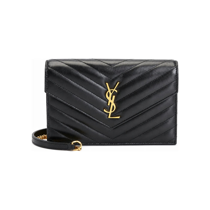Saint Laurent Cassandre Chevron Quilted Chain Shoulder Bag 742920 AAA44 1000