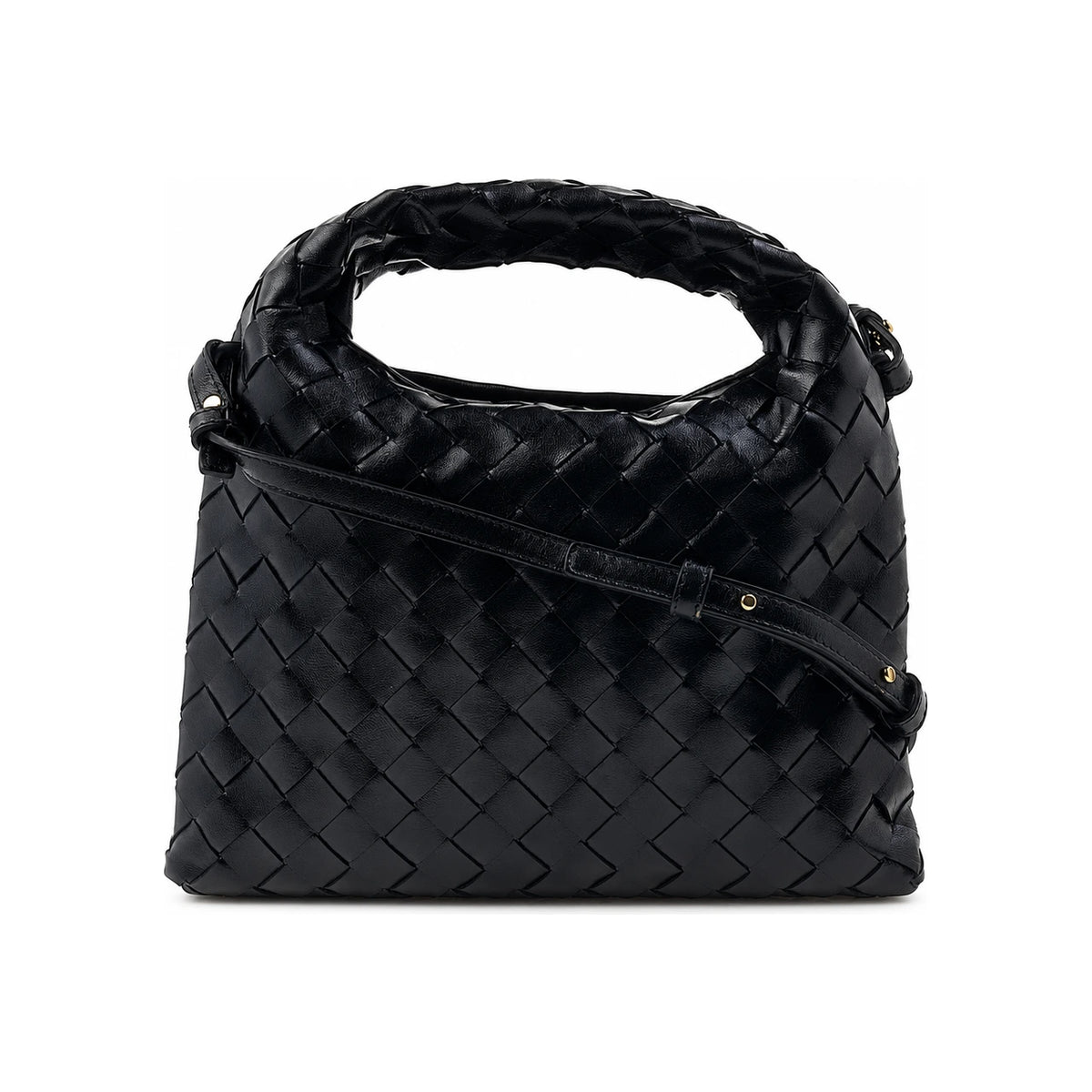 Bottega Veneta Black Mini Hop Leather Tote Bag