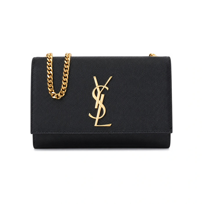 Saint Laurent Black Kate Small Chain Shoulder Bag Satchel Gold-Tone