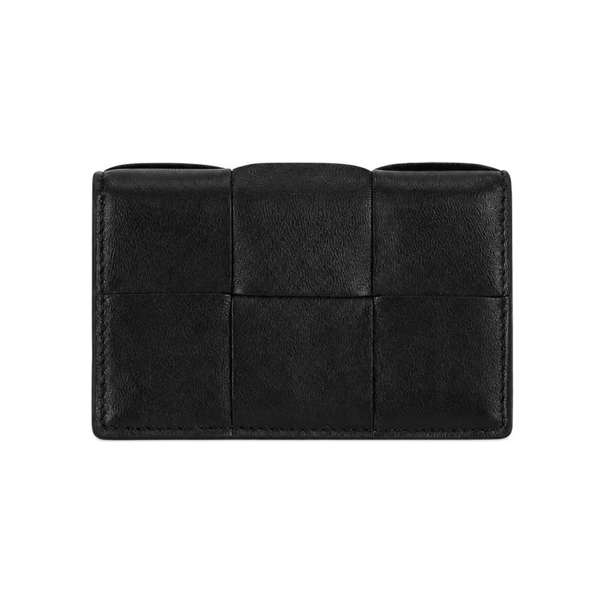 Bottega Veneta Cassette Intrecciato Leather Card Holder Brown