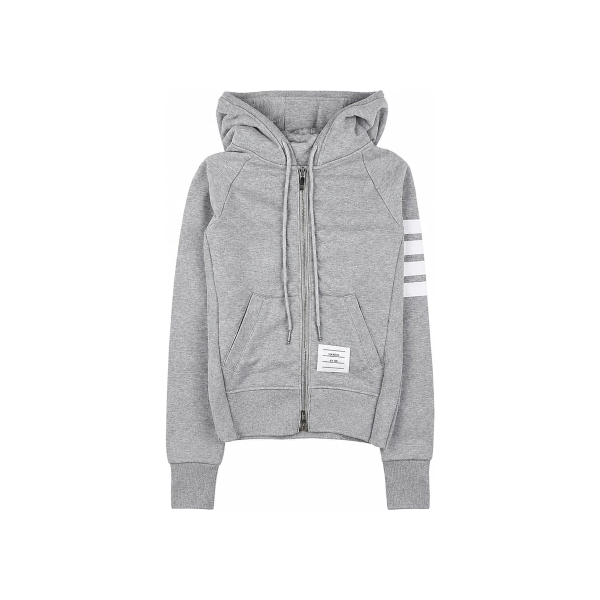 THOM BROWNE 4-Bar RWB Tab Zip Hoodie Gray FJT001A 00535 055