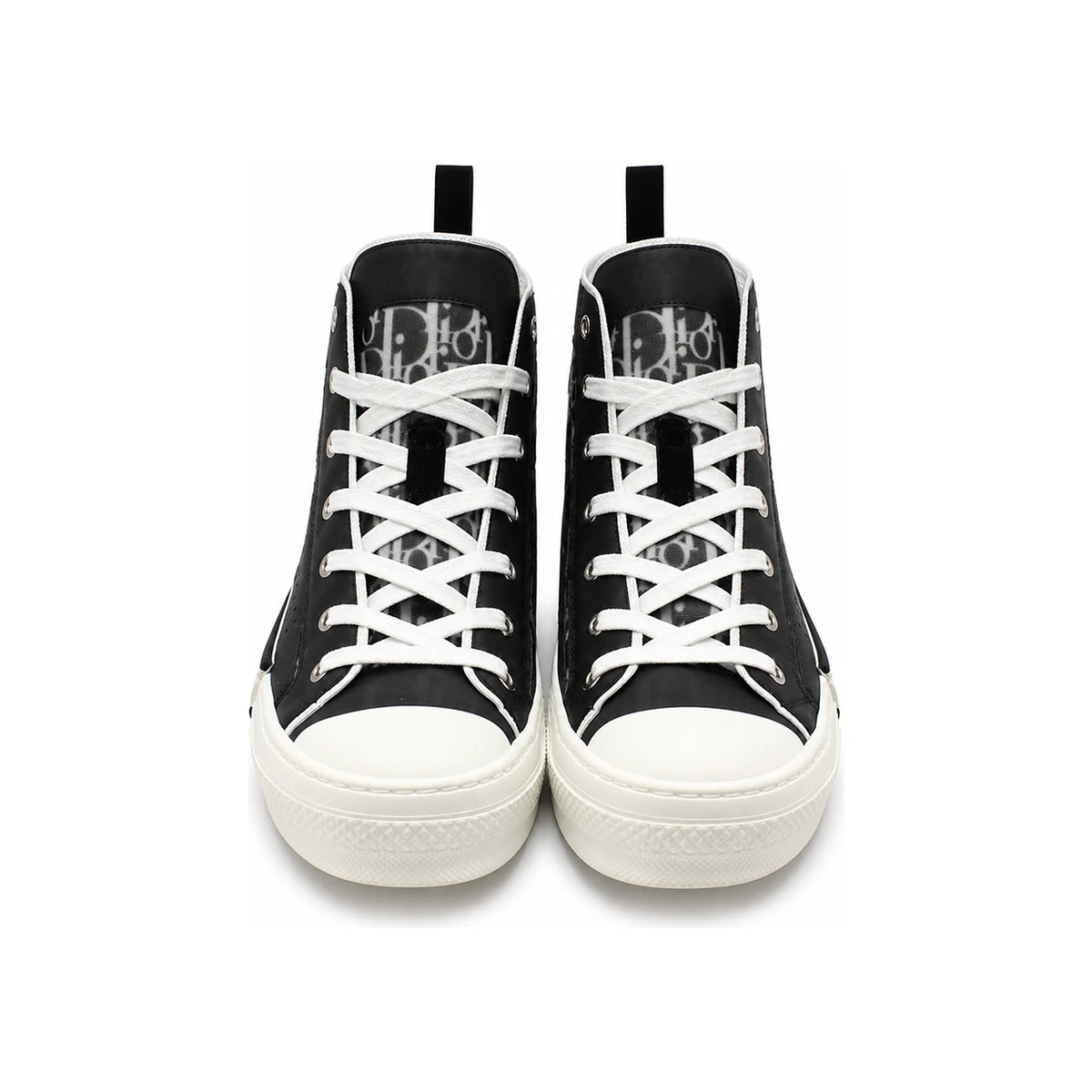 DIOR Black/White Canvas High-Top Sneakers 3SH118YJPH069