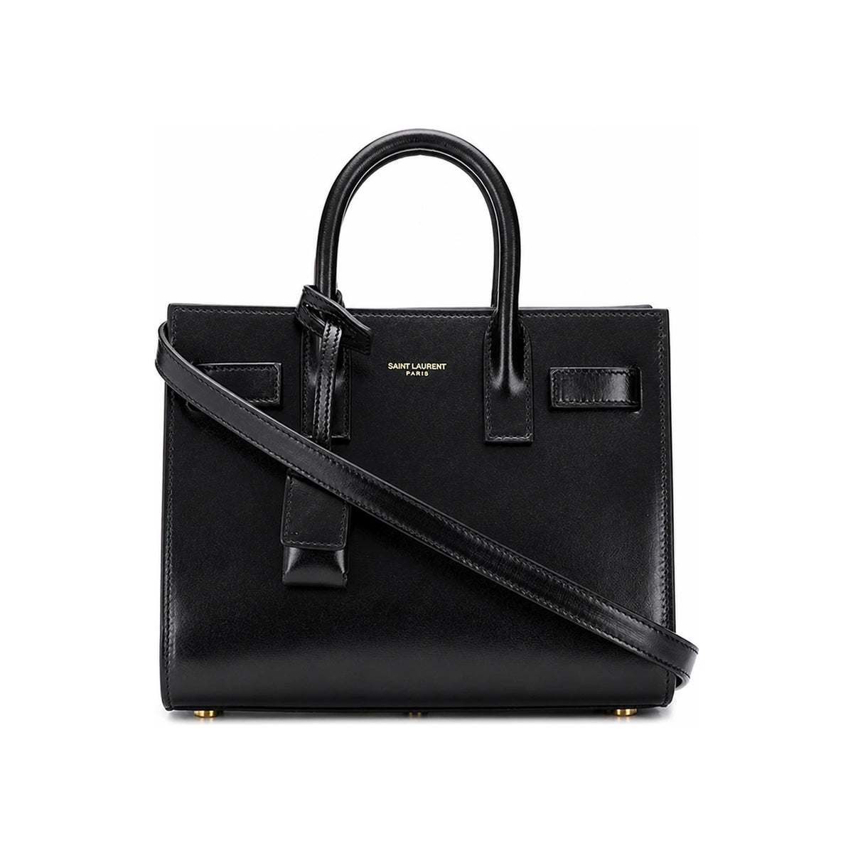 Saint Laurent Sac De Jour Nano Black Leather Tote Shoulder Bag